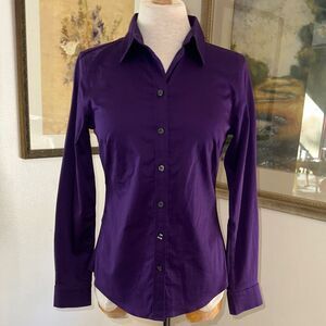 Banana Republic No Iron Purple Women's Button-Up Shirt Size 4